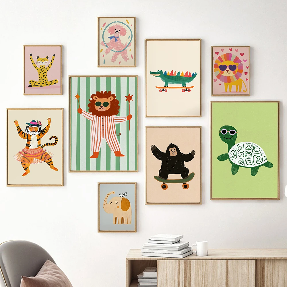 Baby Nursery Frames - (Ohne Rahmen) Minimalistische Leinwand-Poster Yoga Leopard