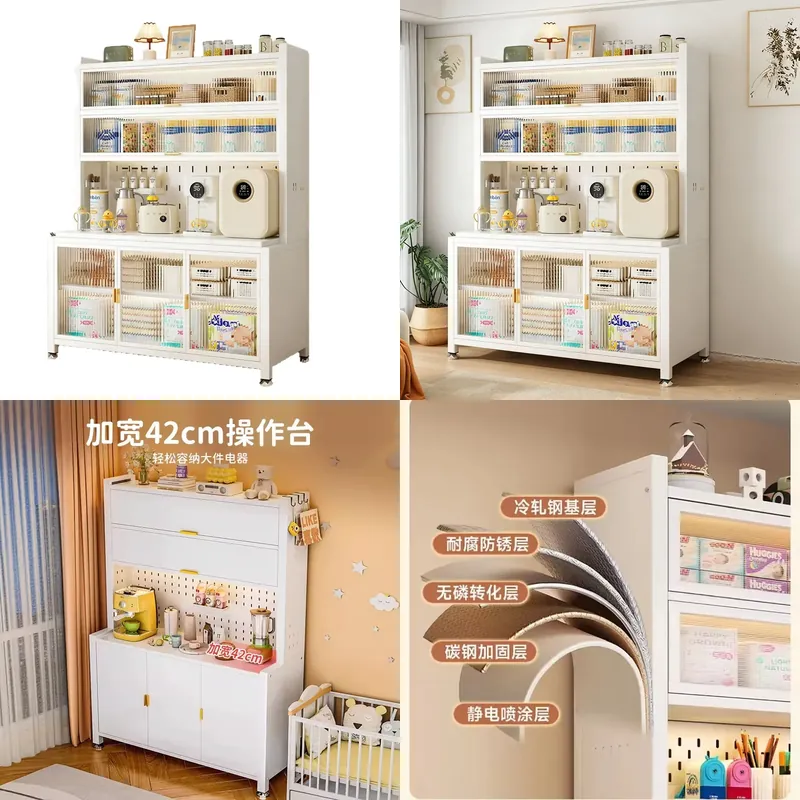 Baby Nursery Shelf - Stahl-Babyfütterungstisch mit Ablagefach, großer Milchpulver-Organizer, multifunktionaler