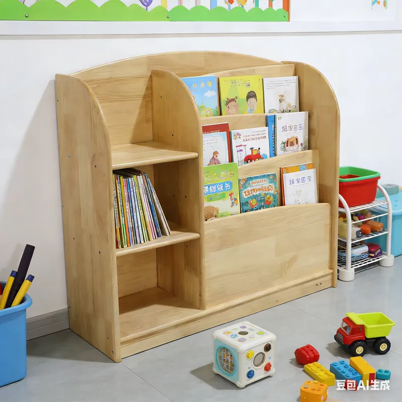 Baby Nursery Shelf - Massivholz-Aufbewahrungsschrank für Kinder, Babymöbel-Organizer, sicheres Kinderzimmerregal