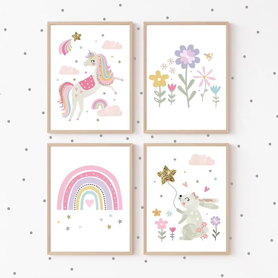 Rosa Einhorn Kaninchen Regenbo – Baby Nursery Mirror Bewertung und Preis