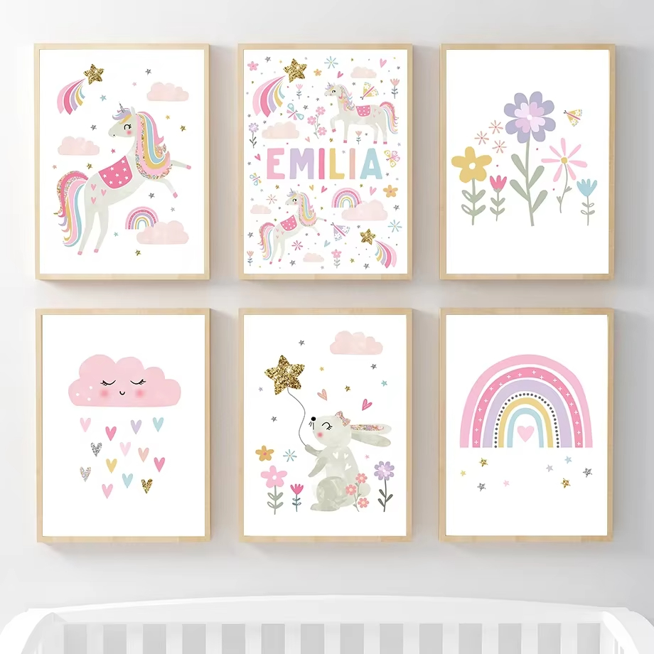 Rosa Einhorn Kaninchen Regenbo – Baby Nursery Mirror Bewertung und Preis