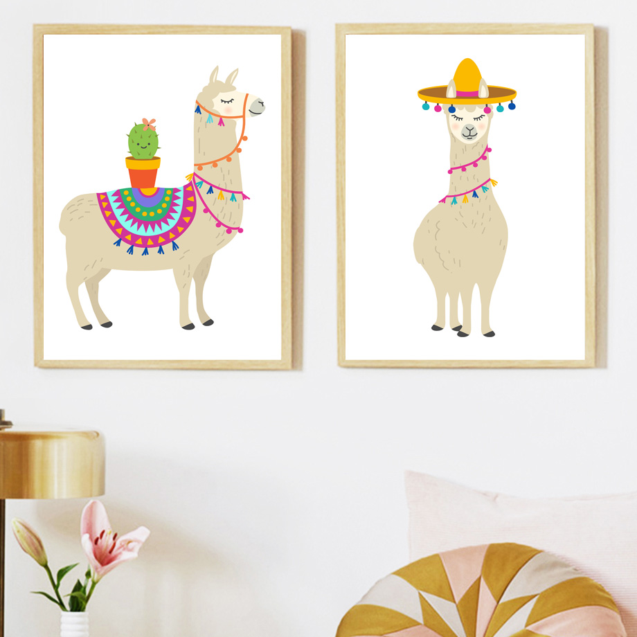 Cartoon Lama Kaktus Kindergart – Baby Nursery Mirror Bewertung und Preis
