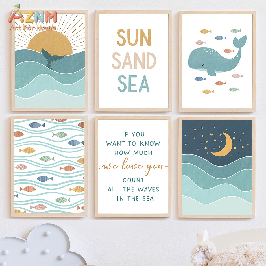 Fisch, Wal, Möwe, Sonnenaufgan – Baby Boy Nursery Quotes Bewertung und Preis