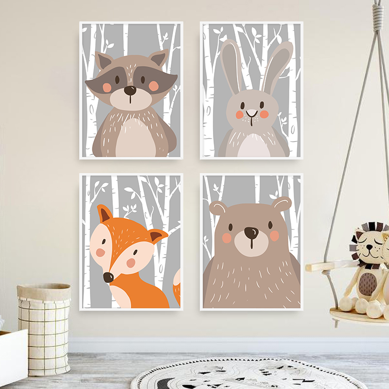 Waldtiere Poster Drucke Bär Ka – Baby Nursery Mirror Bewertung und Preis