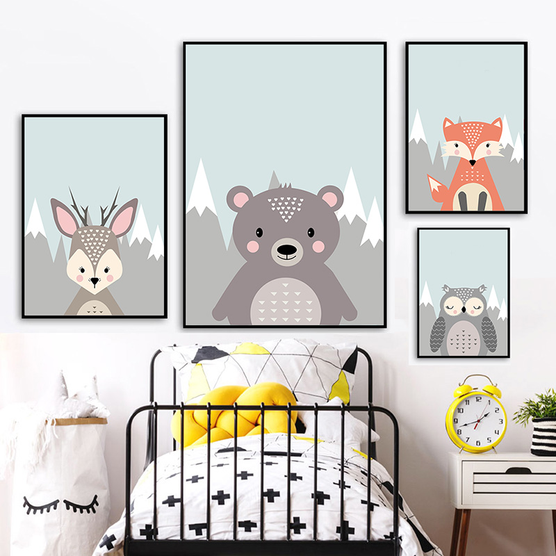 Waldtiere Poster Drucke Bär Ka – Baby Nursery Mirror Bewertung und Preis