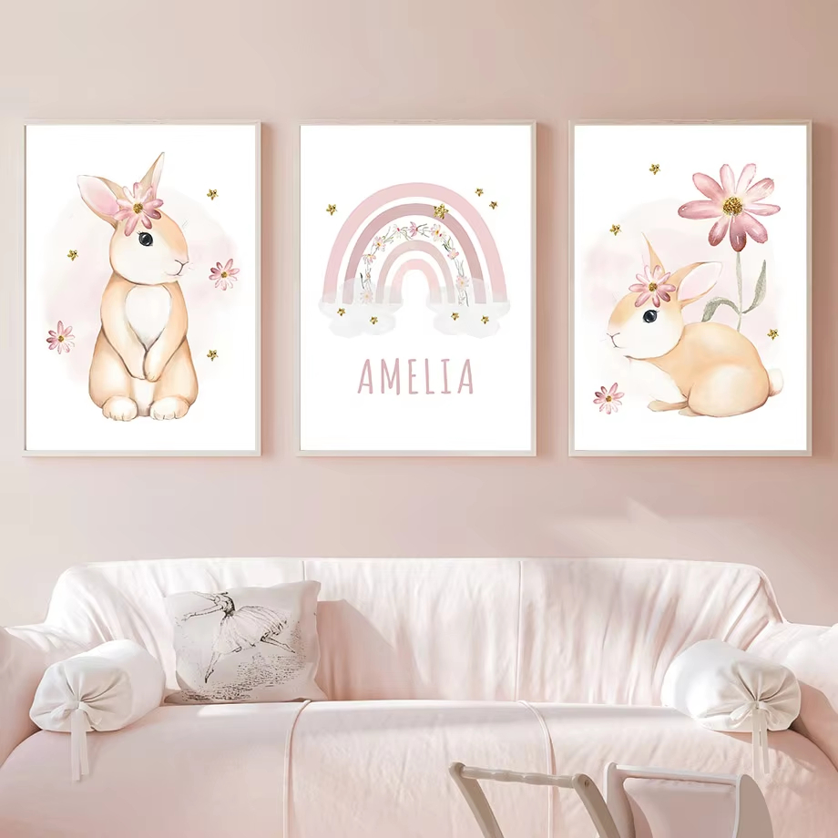 Nette Aquarell Kaninchen Regen – Baby Nursery Mirror Bewertung und Preis