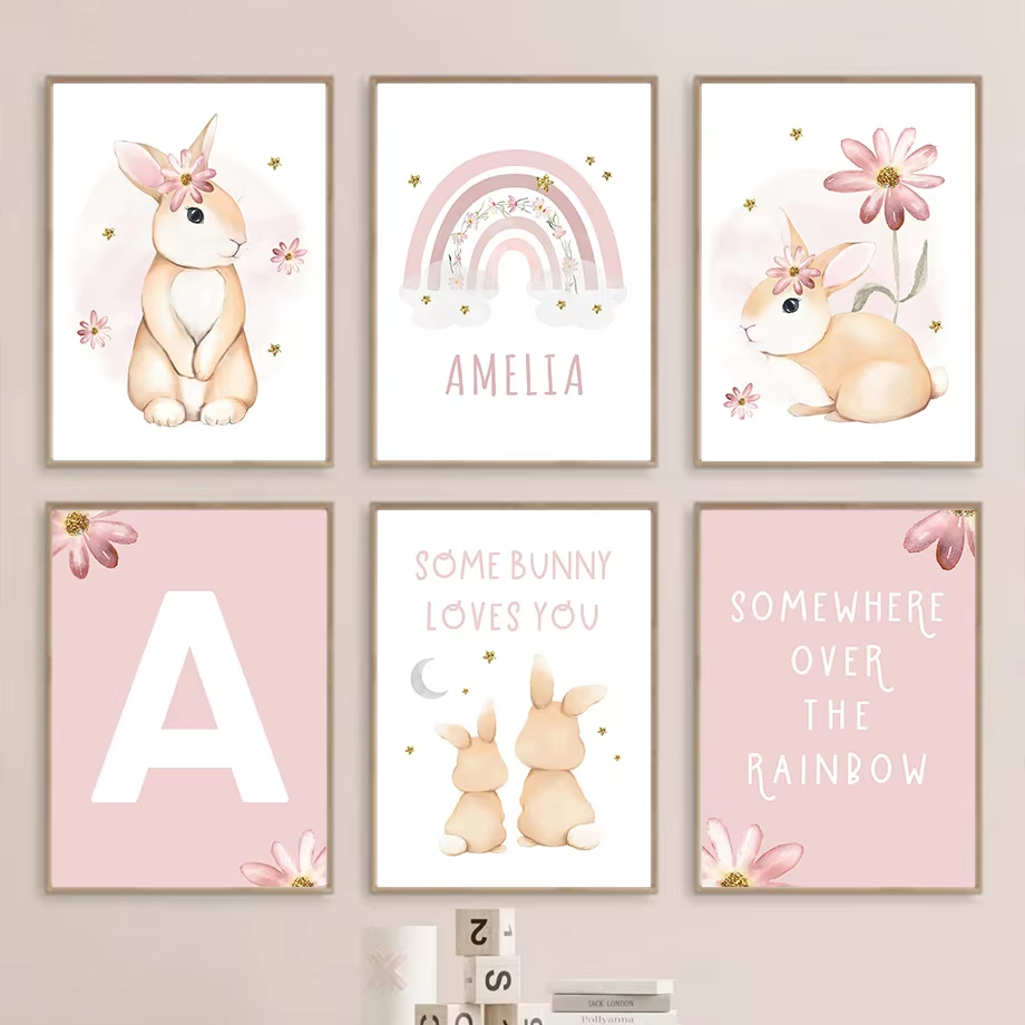 Nette Aquarell Kaninchen Regen – Baby Nursery Mirror Bewertung und Preis