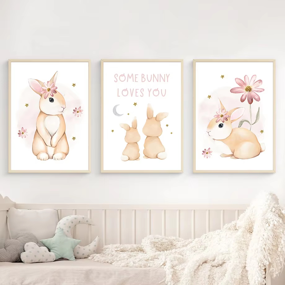 Nette Aquarell Kaninchen Regen – Baby Nursery Mirror Bewertung und Preis