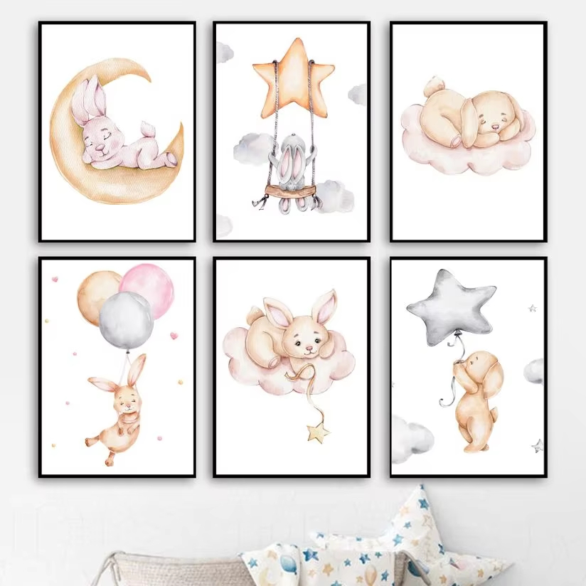 Nette Aquarell Kaninchen Mond  – Baby Nursery Mirror Bewertung und Preis