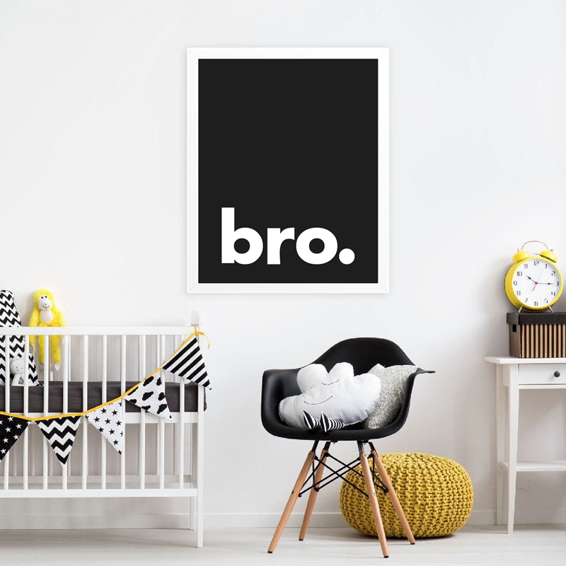 Bro. Drucken Minimalistischen  – Baby Boy Nursery Quotes Bewertung und Preis